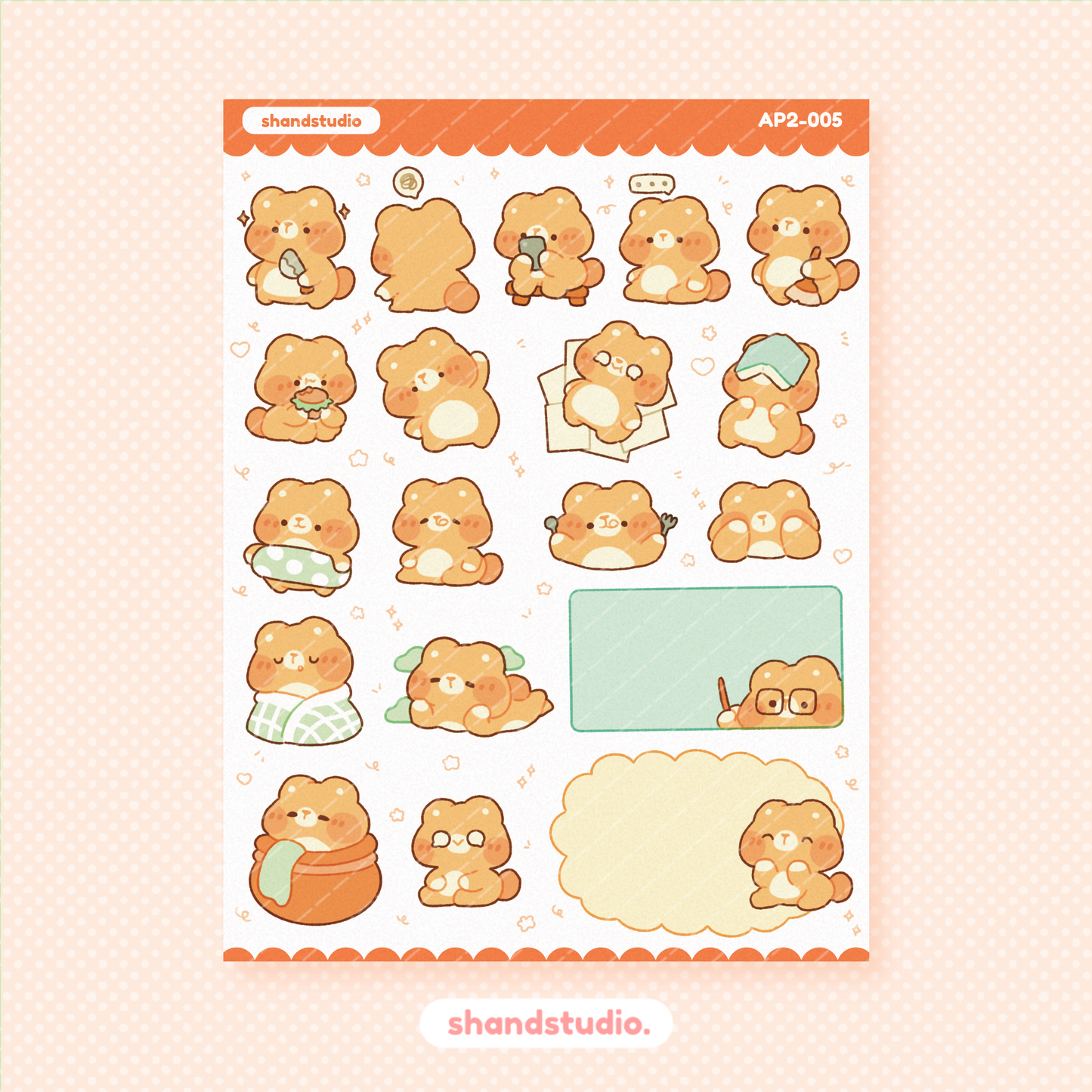Bear Planner Sticker Sheet