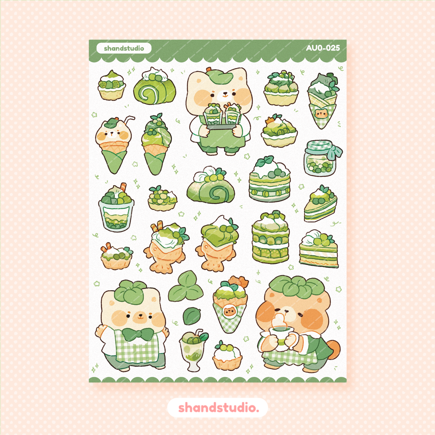 Bear Pastries and Desserts #2 Planner Sticker Sheet