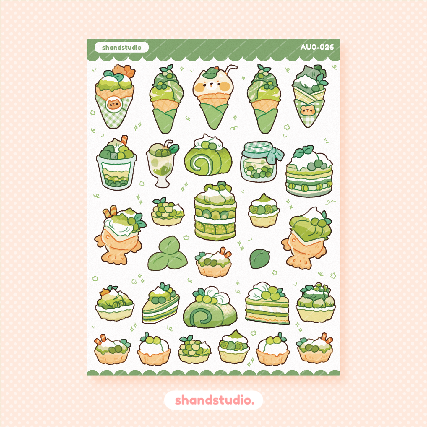 Bear Pastries and Desserts #2 Planner Sticker Sheet