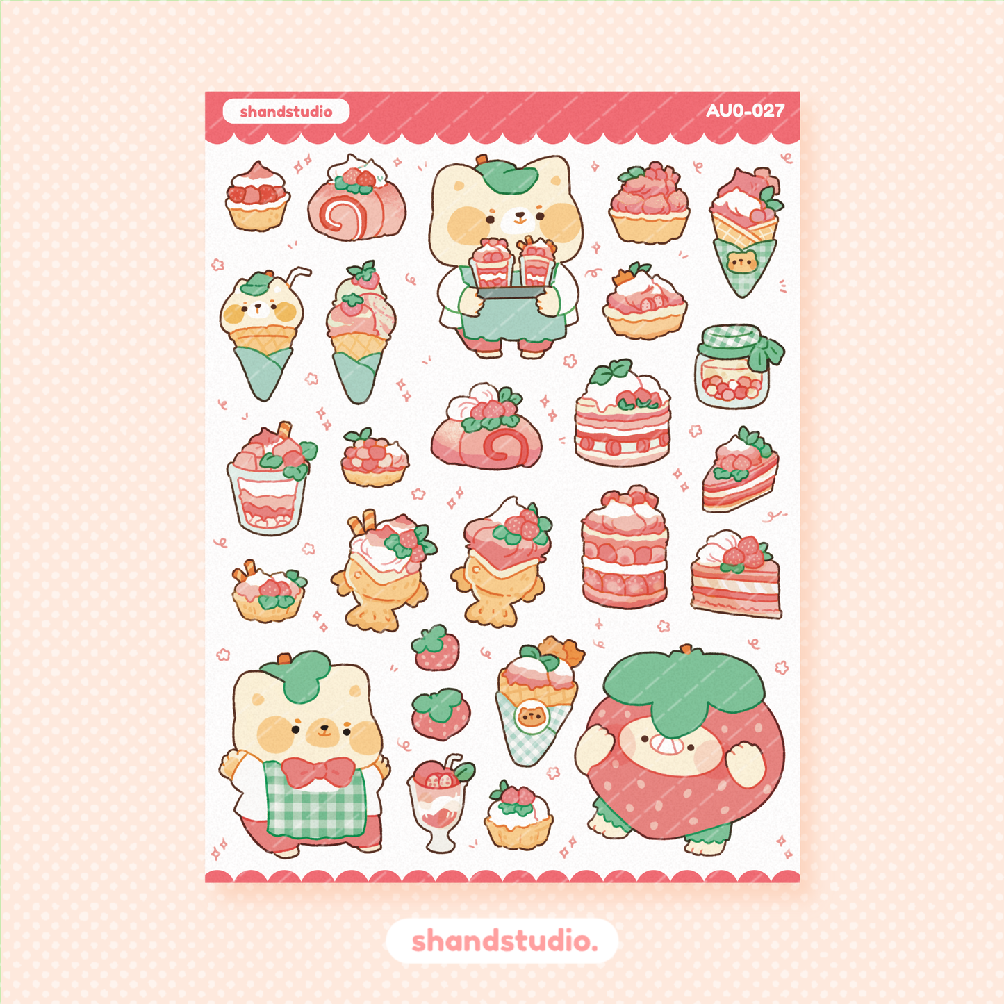 Bear Pastries and Desserts #2 Planner Sticker Sheet