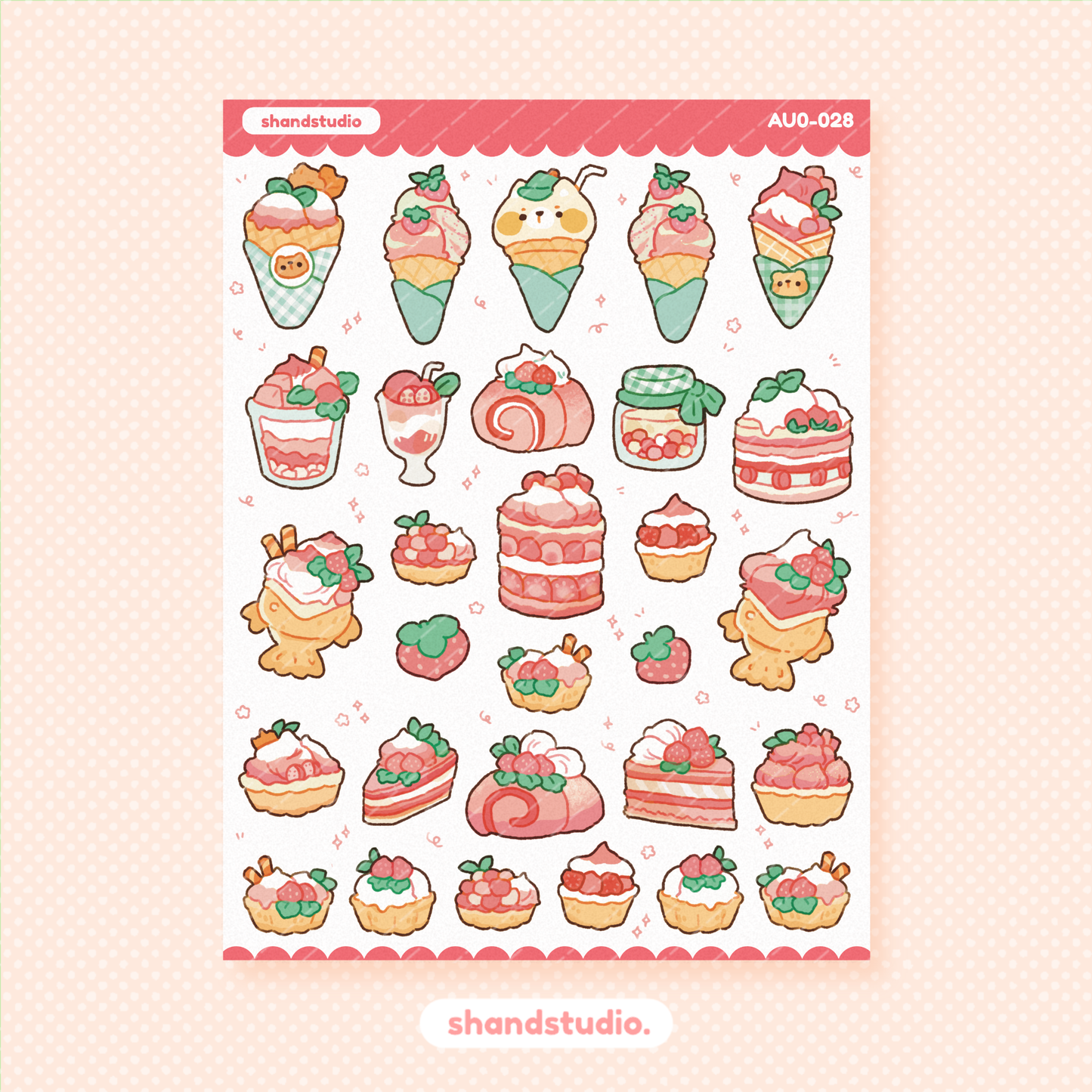 Bear Pastries and Desserts #2 Planner Sticker Sheet