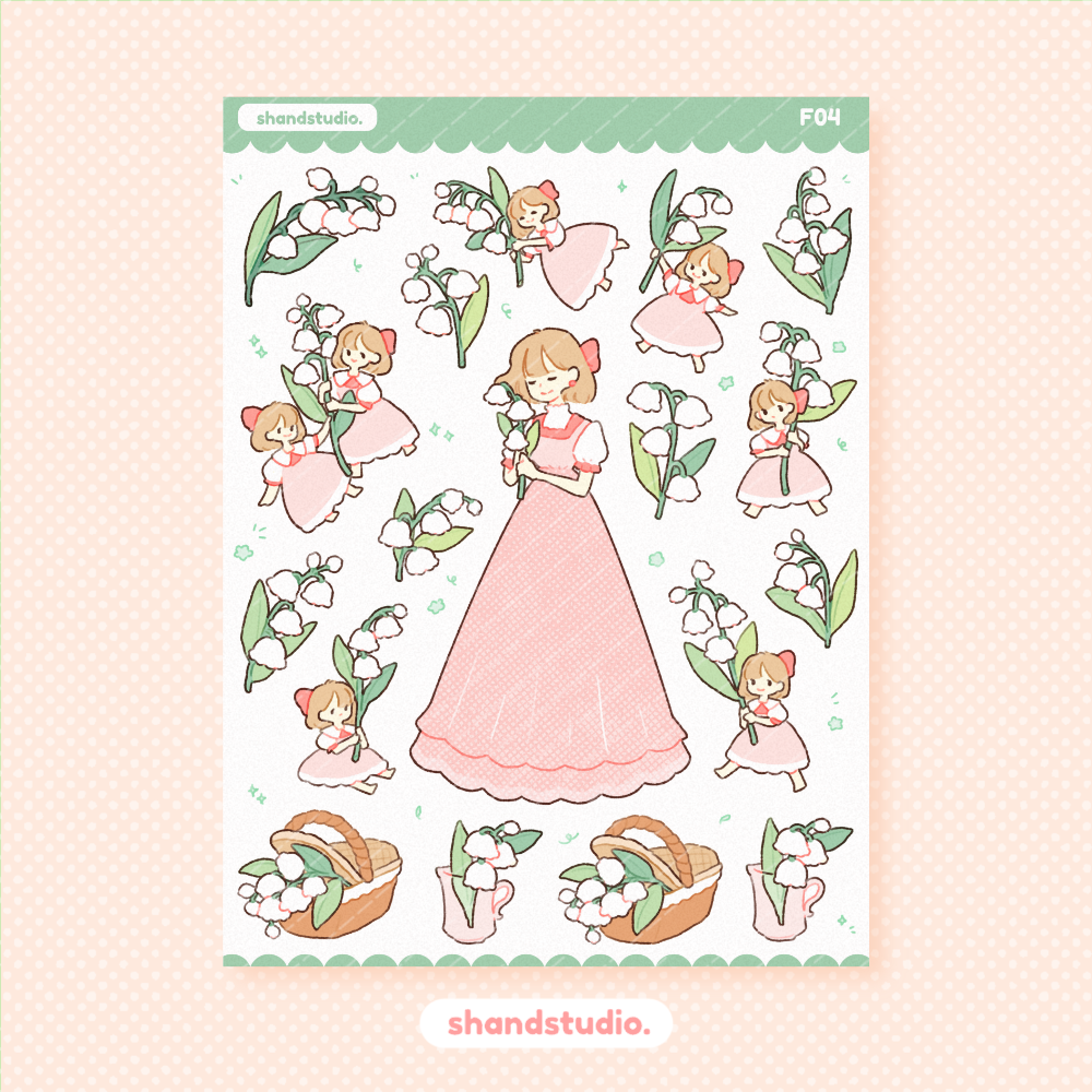 Lily of the Valley Princess Sticker Sheet