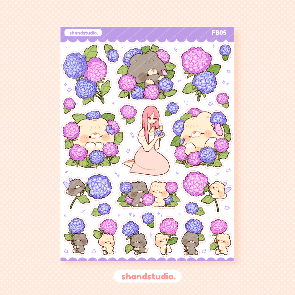 Hydrangea Garden Sticker Sheet