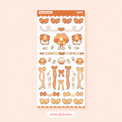Cute Ribbons and Bears Mini Sticker Sheet