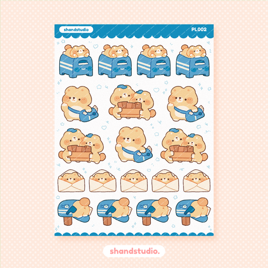 Bear Snail Mail Sticker Sheet
