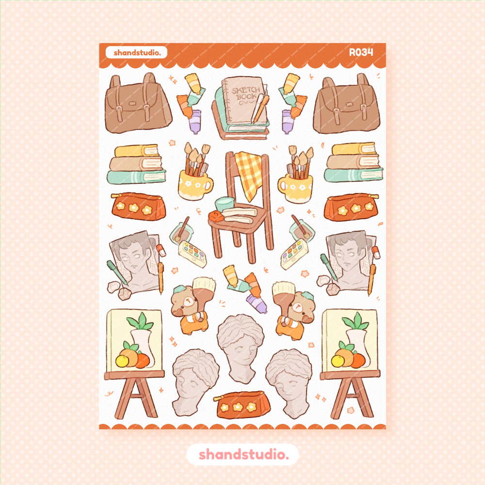 Artsy Themed Sticker Sheet