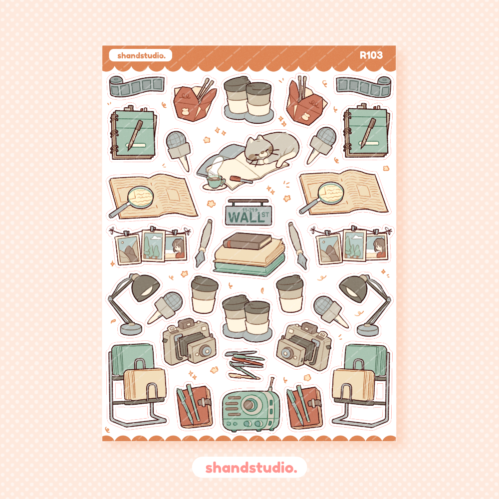 Cute Bear News Break Theme Sticker Sheet