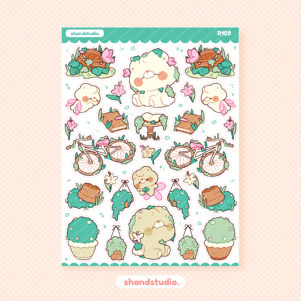 Overgrown Magical Garden Themed Sticker Sheet