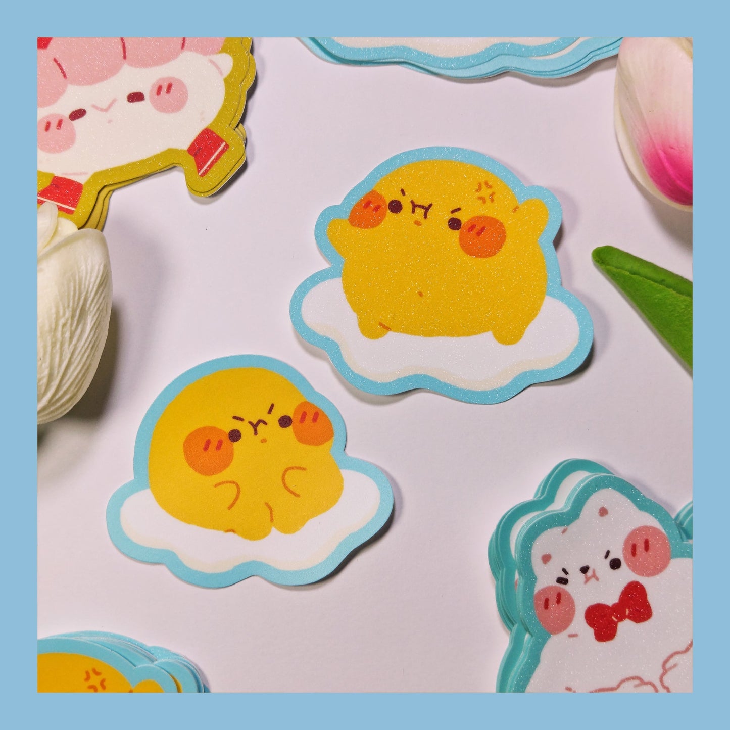 Chonky Angry Eggy - Laminated Vinyl Sticker