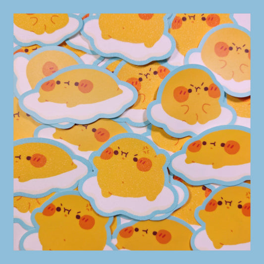 Chonky Angry Eggy - Laminated Vinyl Sticker