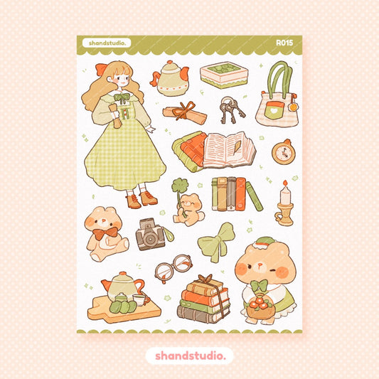 Bears and Macha Themed Sticker Sheet