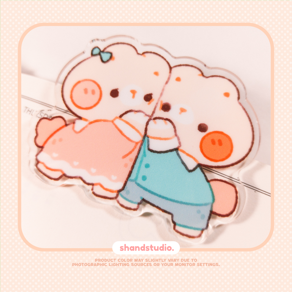 bear cuddles 2.5" acrylic binder clip