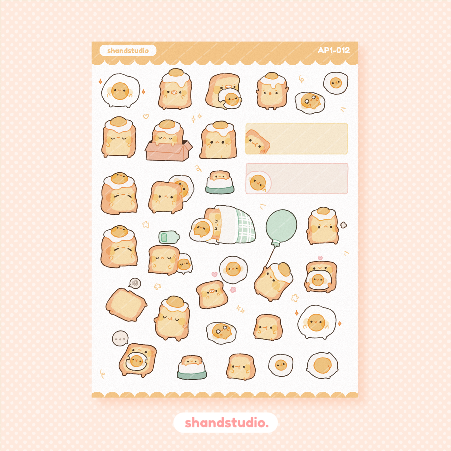 Eggy and Bread Planner Sticker Sheet