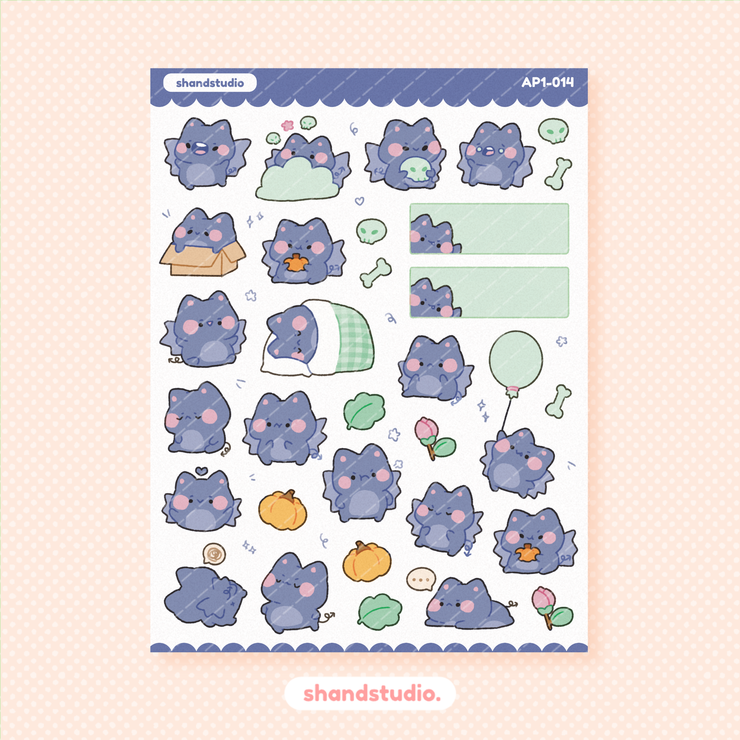 Cute Halloween Bat Planner Sticker Sheet