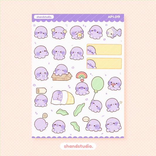 Little Octopus Planner Sticker Sheet