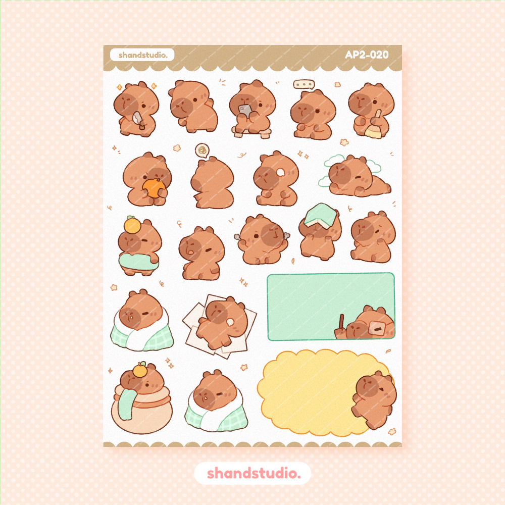 Capybara Planner Sticker Sheet