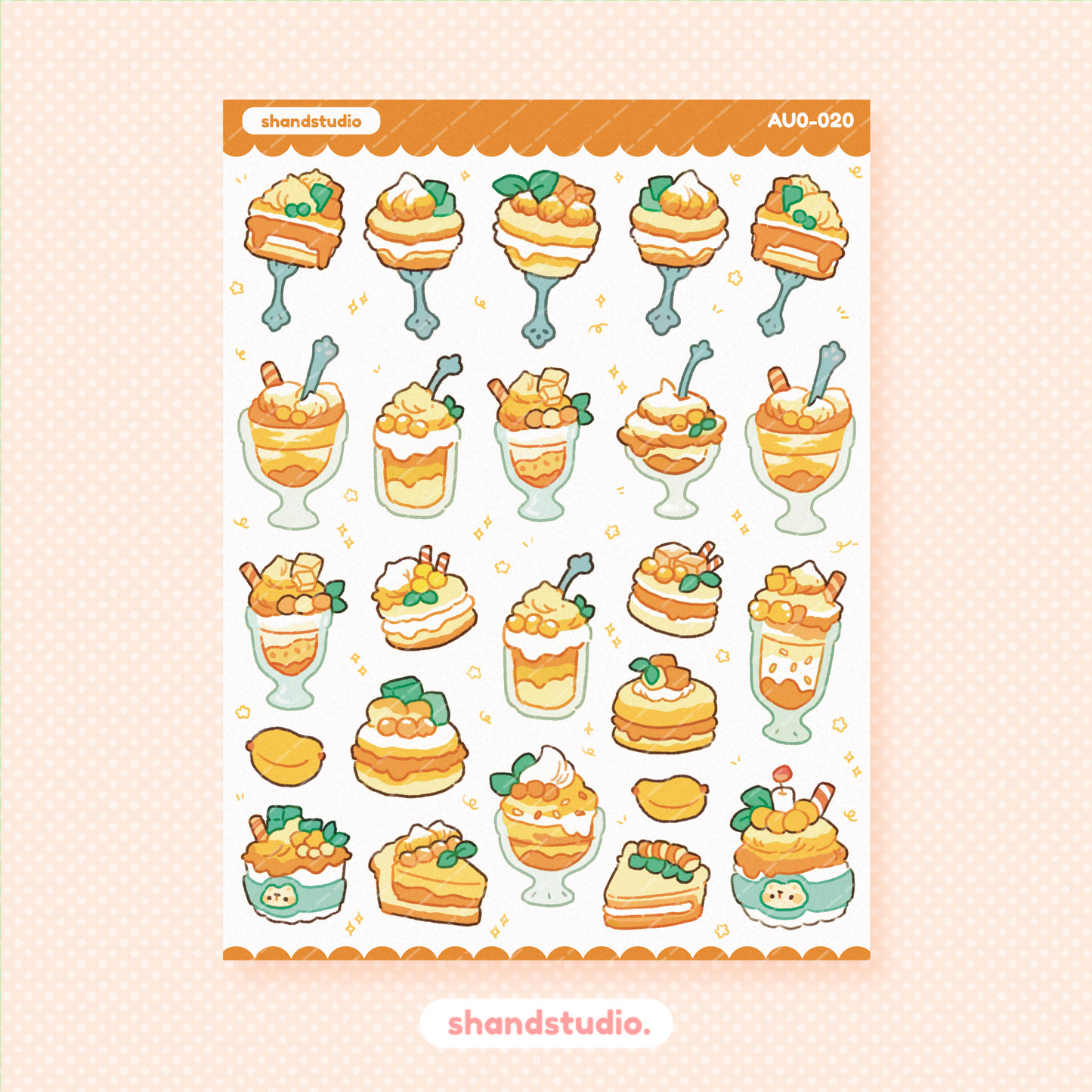 Bear Pastries and Desserts Sticker Sheet