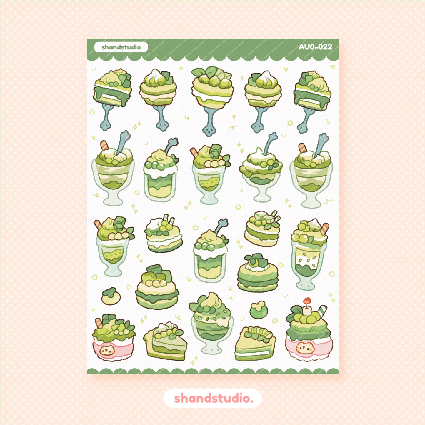 Bear Pastries and Desserts Sticker Sheet