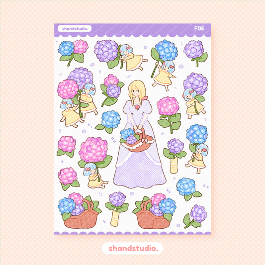 Hydrangea Princess Sticker Sheet