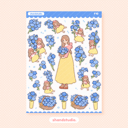 Forget Me Not  Princess Sticker Sheet