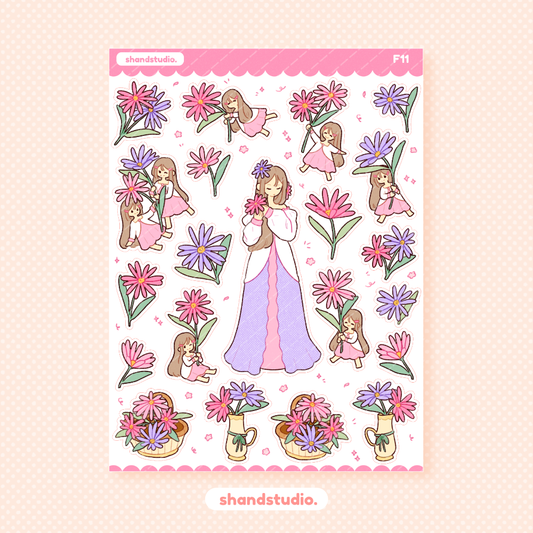 Aster Princess Sticker Sheet