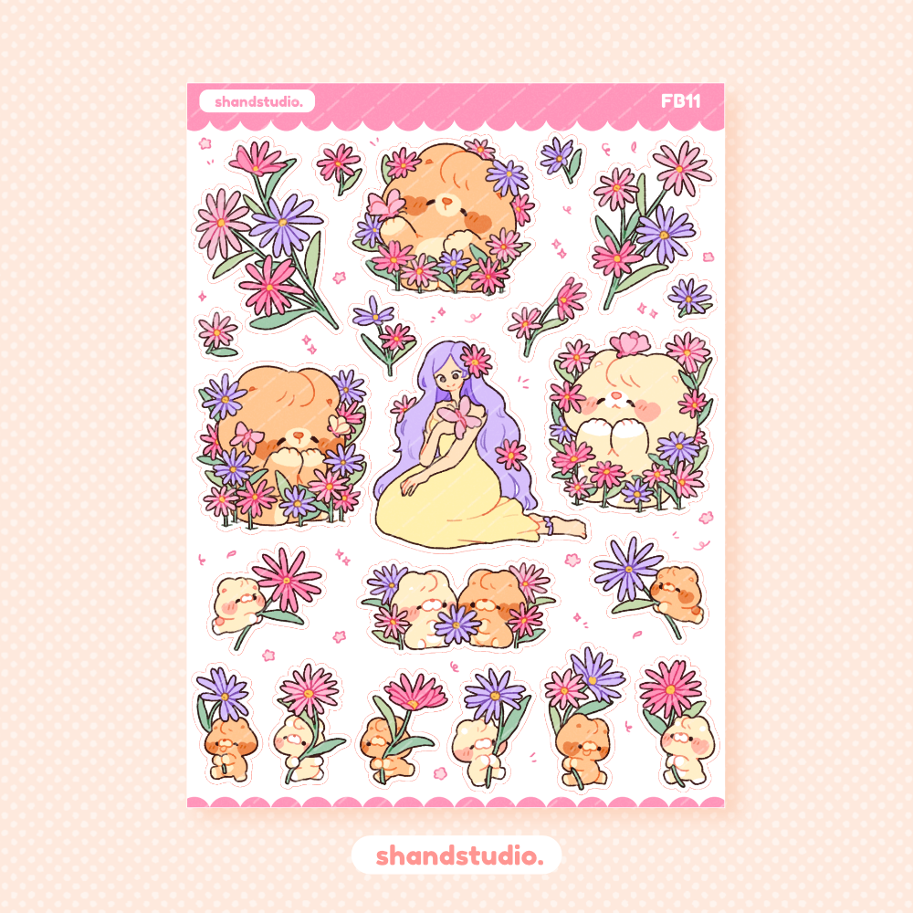 Aster Garden Sticker Sheet