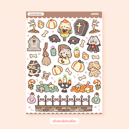 Halloween Graveyard Shift Mini Sticker Sheet