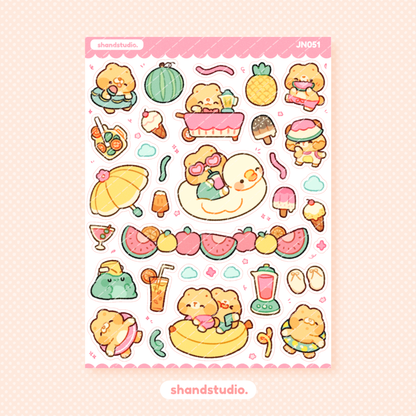 Beary Summer Mini Sticker Sheet