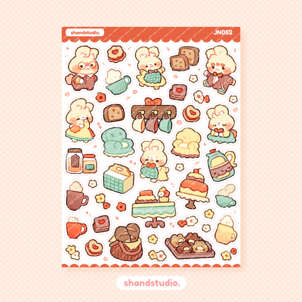 Classy Red Cafe Mini Sticker Sheet