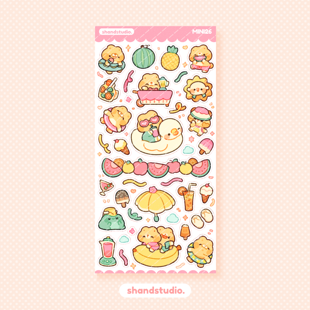 Beary Summer Mini Sticker Sheet