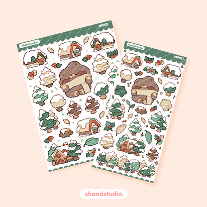 The Snowy Barn Mini Sticker Sheet