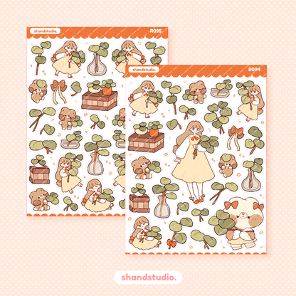 Peperomia Leaves Theme Sticker Sheet