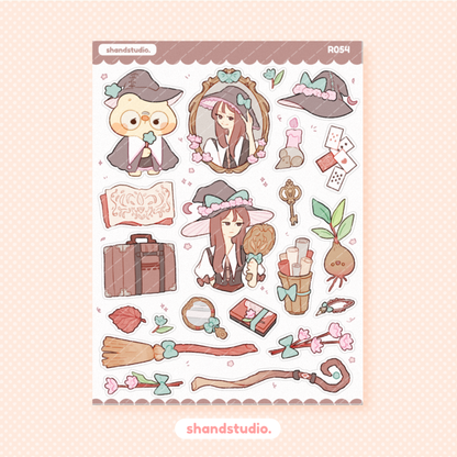 Crafty Witch Themed Sticker Sheet