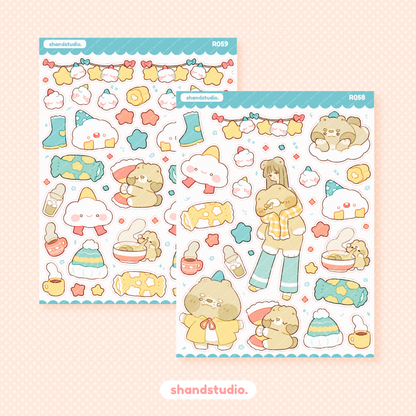 Cozy Sleep Theme Sticker Sheet