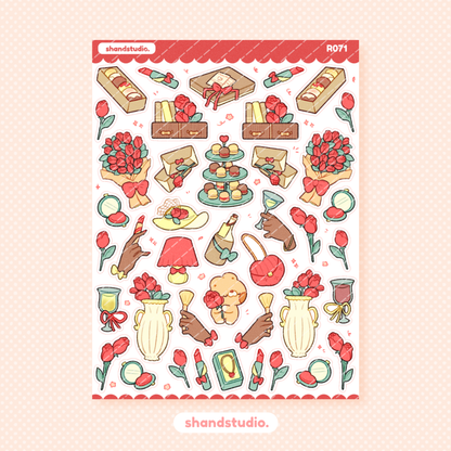 Fancy Red Evening Theme Sticker Sheet