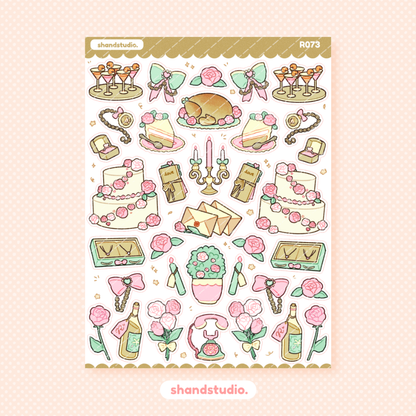 Fancy Pastel Evening Theme Sticker Sheet