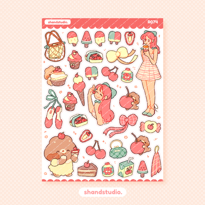 Cherry Summer Theme Sticker Sheet