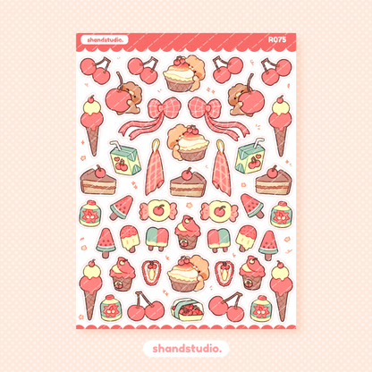 Cherry Summer Theme Sticker Sheet