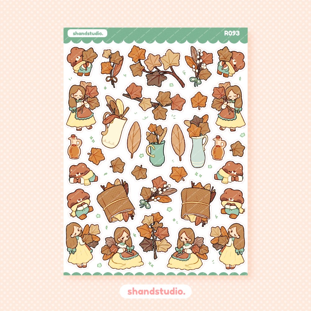 Maple Leaves Theme Sticker Sheet