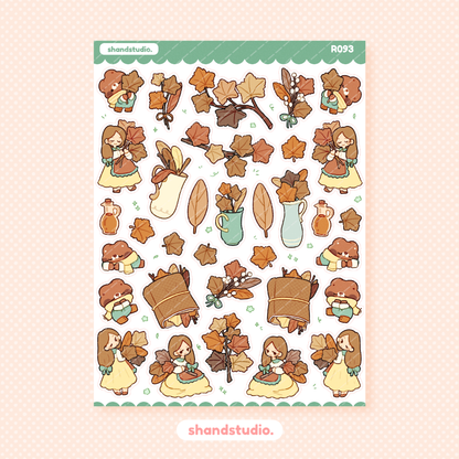 Maple Leaves Theme Sticker Sheet