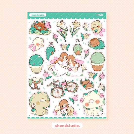 Overgrown Magical Garden Themed Sticker Sheet