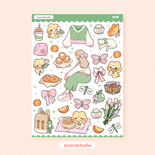 Little Secret Spring Date Themed Sticker Sheet