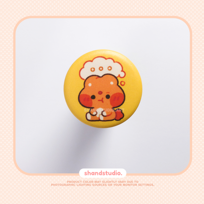 Pondering Bear 1.25" Button Pin