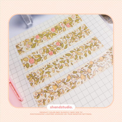 Floral Daisy, Rose and Bells Washi Tape