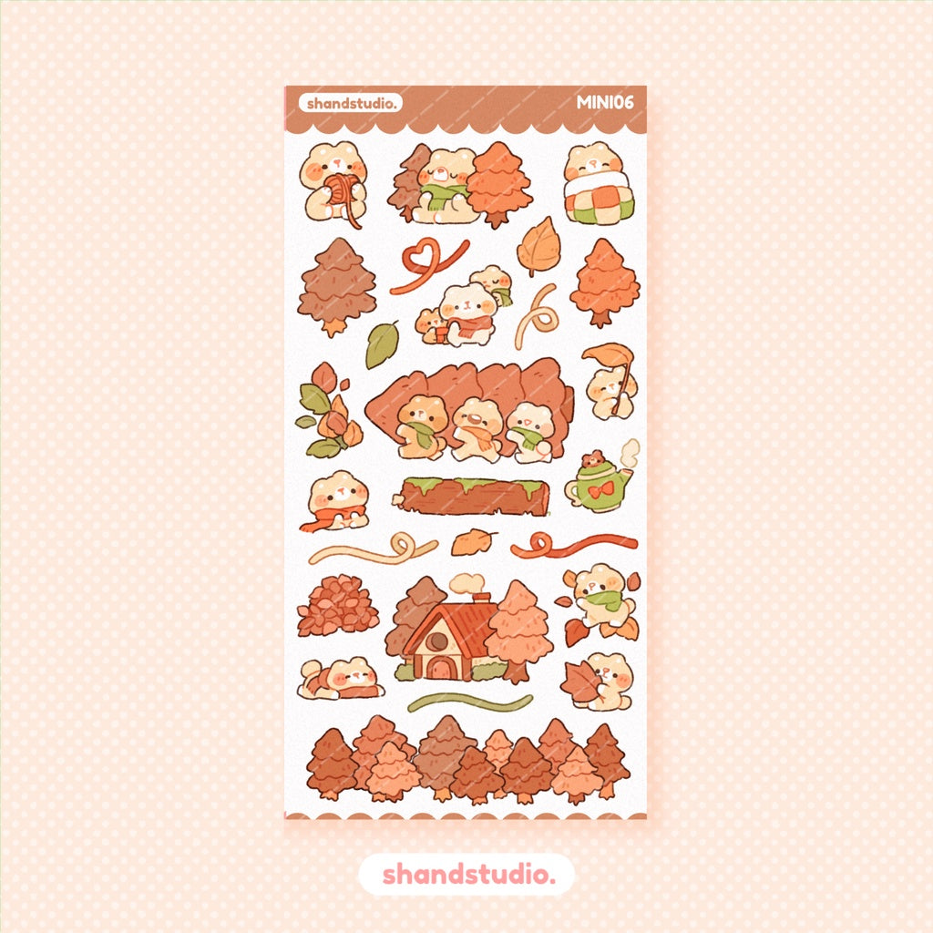 Autumn Bear Mini Sticker Sheet