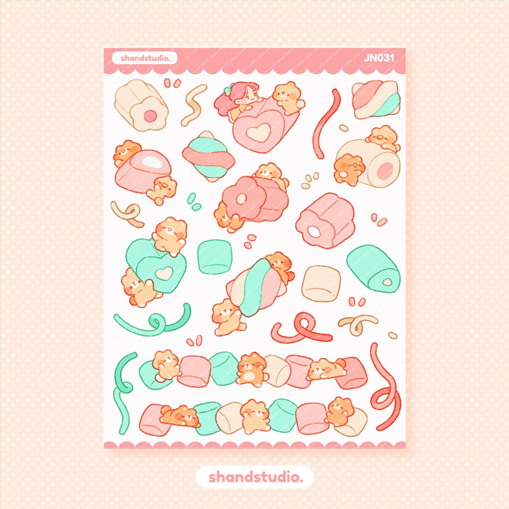 Soft Marshmallow Bears Mini Sticker Sheet