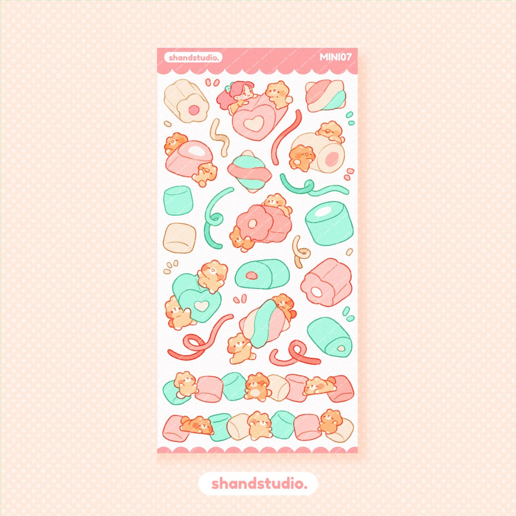 Soft Marshmallow Bears Mini Sticker Sheet